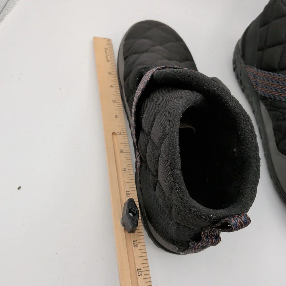 Chaco Ramble Puff Linear Men 12 Black Quilted Insulated Buckle Bootie Slippers